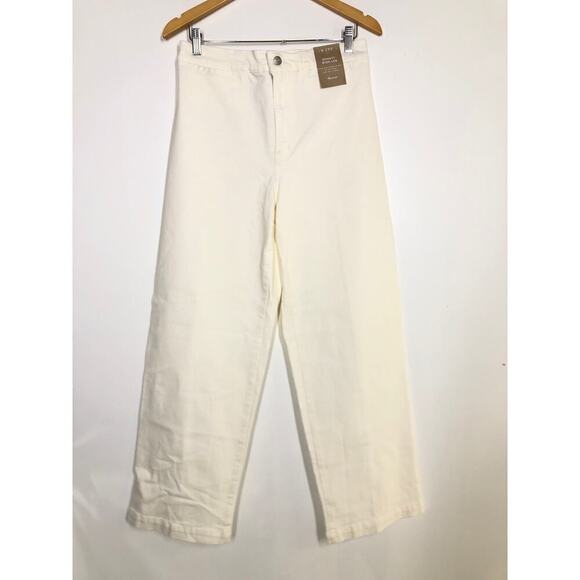 Madewell Tall Emmett Jeans Wide Leg Crop Welt Pocket Edition Tile White NWT 29 - Picture 5 of 10